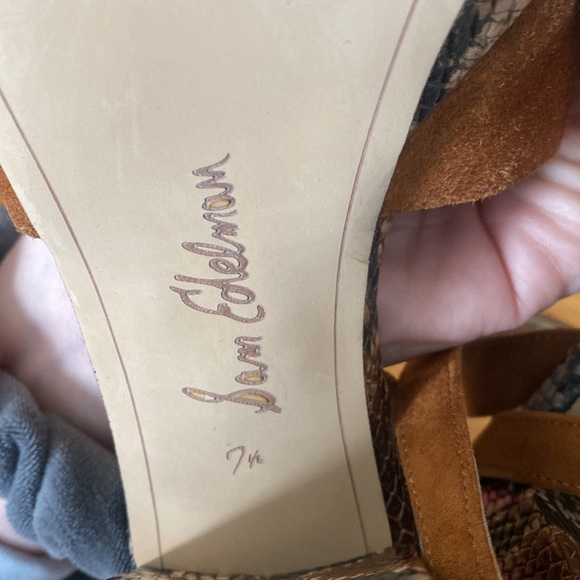 Sam Edelman Women’s Snakeskin Lace Up Heels Size 7.5 - Picture 7 of 8